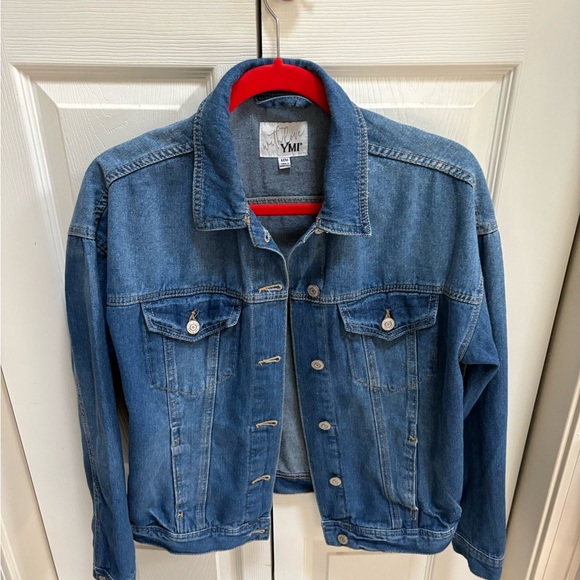 YMI Jackets & Blazers - YMI Light Blue Denim Jacket with Red Accent